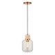 - Travi - Natural Travertine Stone Pendant with Clear Glass Endon-120658 - Travi - Natural Travertine Stone Pendant with Clear Glass