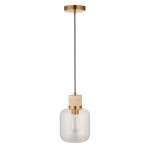 Travi - Natural Travertine Stone Pendant with Clear Glass Travi - Natural Travertine Stone Pendant with Clear Glass
