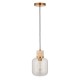 - Travi - Natural Travertine Stone Pendant with Clear Glass Endon-120658 - Travi - Natural Travertine Stone Pendant with Clear Glass