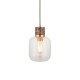 - Travi - Dark Brown Emperador Marble Pendant with Clear Glass Endon-120659 - Travi - Dark Brown Emperador Marble Pendant with Clear Glass