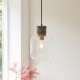 - Travi - Dark Brown Emperador Marble Pendant with Clear Glass Endon-120659 - Travi - Dark Brown Emperador Marble Pendant with Clear Glass