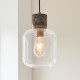 - Travi - Dark Brown Emperador Marble Pendant with Clear Glass Endon-120659 - Travi - Dark Brown Emperador Marble Pendant with Clear Glass