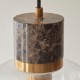- Travi - Dark Brown Emperador Marble Pendant with Clear Glass Endon-120659 - Travi - Dark Brown Emperador Marble Pendant with Clear Glass