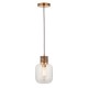 - Travi - Dark Brown Emperador Marble Pendant with Clear Glass Endon-120659 - Travi - Dark Brown Emperador Marble Pendant with Clear Glass