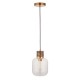- Travi - Dark Brown Emperador Marble Pendant with Clear Glass Endon-120659 - Travi - Dark Brown Emperador Marble Pendant with Clear Glass