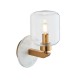 - Travi - White Volakas Marble Wall Lamp with Clear Glass Endon-120660 - Travi - White Volakas Marble Wall Lamp with Clear Glass