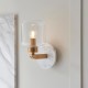 - Travi - White Volakas Marble Wall Lamp with Clear Glass Endon-120660 - Travi - White Volakas Marble Wall Lamp with Clear Glass