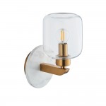 Travi - White Volakas Marble Wall Lamp with Clear Glass Travi - White Volakas Marble Wall Lamp with Clear Glass