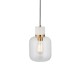 - Travi - White Volakas Marble Pendant with Clear Glass Endon-120661 - Travi - White Volakas Marble Pendant with Clear Glass