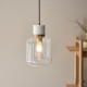 - Travi - White Volakas Marble Pendant with Clear Glass Endon-120661 - Travi - White Volakas Marble Pendant with Clear Glass