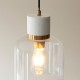 - Travi - White Volakas Marble Pendant with Clear Glass Endon-120661 - Travi - White Volakas Marble Pendant with Clear Glass