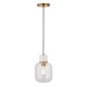- Travi - White Volakas Marble Pendant with Clear Glass Endon-120661 - Travi - White Volakas Marble Pendant with Clear Glass