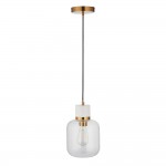 Travi - White Volakas Marble Pendant with Clear Glass Travi - White Volakas Marble Pendant with Clear Glass