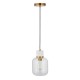 - Travi - White Volakas Marble Pendant with Clear Glass Endon-120661 - Travi - White Volakas Marble Pendant with Clear Glass