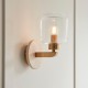 - Travi - Natural Travertine Stone Wall Lamp with Clear Glass Endon-120662 - Travi - Natural Travertine Stone Wall Lamp with Clear Glass
