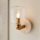 - Travi - Natural Travertine Stone Wall Lamp with Clear Glass Endon-120662 - Travi - Natural Travertine Stone Wall Lamp with Clear Glass