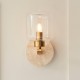 - Travi - Natural Travertine Stone Wall Lamp with Clear Glass Endon-120662 - Travi - Natural Travertine Stone Wall Lamp with Clear Glass