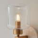 - Travi - Natural Travertine Stone Wall Lamp with Clear Glass Endon-120662 - Travi - Natural Travertine Stone Wall Lamp with Clear Glass