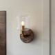 - Travi - Dark Brown Emperador Marble Wall Lamp with Clear Glass Endon-120663 - Travi - Dark Brown Emperador Marble Wall Lamp with Clear Glass