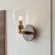 - Travi - Dark Brown Emperador Marble Wall Lamp with Clear Glass Endon-120663 - Travi - Dark Brown Emperador Marble Wall Lamp with Clear Glass