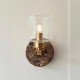 - Travi - Dark Brown Emperador Marble Wall Lamp with Clear Glass Endon-120663 - Travi - Dark Brown Emperador Marble Wall Lamp with Clear Glass