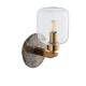 - Travi - Dark Brown Emperador Marble Wall Lamp with Clear Glass Endon-120663 - Travi - Dark Brown Emperador Marble Wall Lamp with Clear Glass