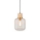 - Travi Ribbed - Natural Travertine Stone Pendant with Clear Ribbed Glass Endon-120664 - Travi Ribbed - Natural Travertine Stone Pendant with Clear Ribbed Glass