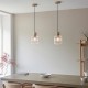 - Travi Ribbed - Natural Travertine Stone Pendant with Clear Ribbed Glass Endon-120664 - Travi Ribbed - Natural Travertine Stone Pendant with Clear Ribbed Glass