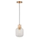 - Travi Ribbed - Natural Travertine Stone Pendant with Clear Ribbed Glass Endon-120664 - Travi Ribbed - Natural Travertine Stone Pendant with Clear Ribbed Glass