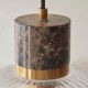 - Travi Ribbed - Dark Brown Emperador Marble Pendant with Clear Ribbed Glass Endon-120665 - Travi Ribbed - Dark Brown Emperador Marble Pendant with Clear Ribbed Glass