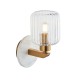 - Travi Ribbed - White Volakas Marble Wall Lamp with Clear Ribbed Glass Endon-120666 - Travi Ribbed - White Volakas Marble Wall Lamp with Clear Ribbed Glass
