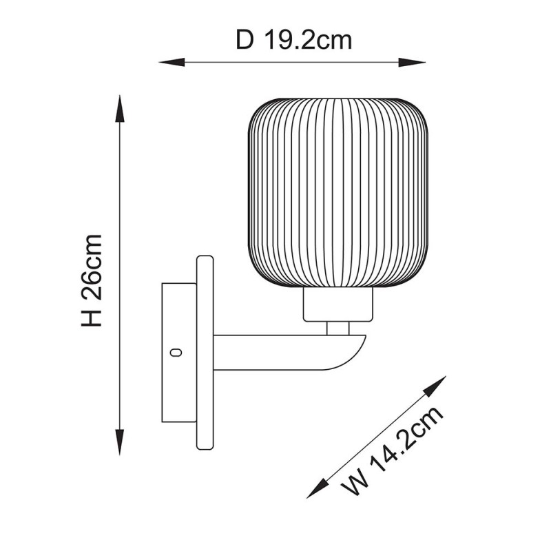 - Travi Ribbed - White Volakas Marble Wall Lamp with Clear Ribbed Glass Endon-120666 - Travi Ribbed - White Volakas Marble Wall Lamp with Clear Ribbed Glass