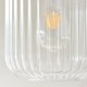 - Travi Ribbed - White Volakas Marble Pendant with Clear Ribbed Glass Endon-120667 - Travi Ribbed - White Volakas Marble Pendant with Clear Ribbed Glass