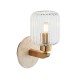 - Travi Ribbed - Natural Travertine Stone Wall Lamp with Clear Ribbed Glass Endon-120668 - Travi Ribbed - Natural Travertine Stone Wall Lamp with Clear Ribbed Glass