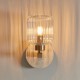 - Travi Ribbed - Natural Travertine Stone Wall Lamp with Clear Ribbed Glass Endon-120668 - Travi Ribbed - Natural Travertine Stone Wall Lamp with Clear Ribbed Glass