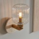 - Travi Ribbed - Natural Travertine Stone Wall Lamp with Clear Ribbed Glass Endon-120668 - Travi Ribbed - Natural Travertine Stone Wall Lamp with Clear Ribbed Glass