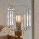 - Travi Ribbed - Natural Travertine Stone Wall Lamp with Clear Ribbed Glass Endon-120668 - Travi Ribbed - Natural Travertine Stone Wall Lamp with Clear Ribbed Glass