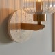 - Travi Ribbed - Natural Travertine Stone Wall Lamp with Clear Ribbed Glass Endon-120668 - Travi Ribbed - Natural Travertine Stone Wall Lamp with Clear Ribbed Glass