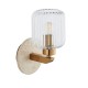 - Travi Ribbed - Natural Travertine Stone Wall Lamp with Clear Ribbed Glass Endon-120668 - Travi Ribbed - Natural Travertine Stone Wall Lamp with Clear Ribbed Glass