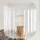 - Travi Ribbed - Dark Brown Emperador Marble Wall Lamp with Clear Ribbed Glass Endon-120669 - Travi Ribbed - Dark Brown Emperador Marble Wall Lamp with Clear Ribbed Glass