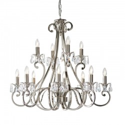 Oksana - Polished Nickel 12 Light Chandelier with Crystal Oksana - Polished Nickel 12 Light Chandelier with Crystal