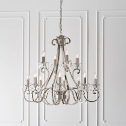 Oksana - Polished Nickel 12 Light Chandelier with Crystal Oksana - Polished Nickel 12 Light Chandelier with Crystal