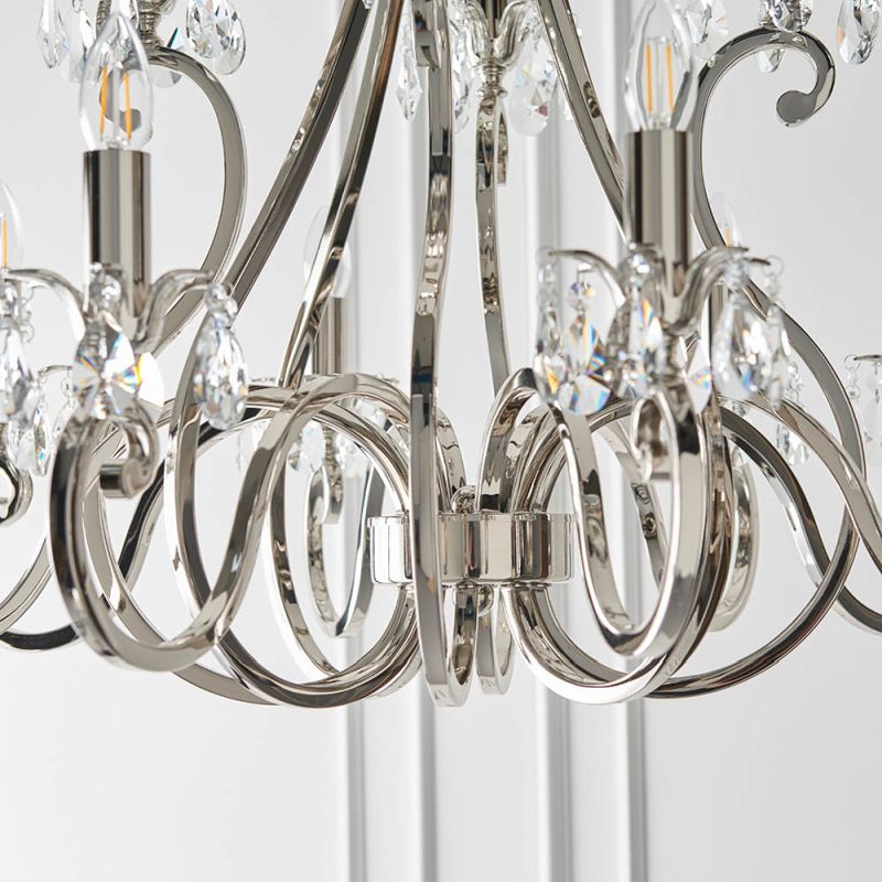 - Oksana - Polished Nickel 12 Light Chandelier with Crystal Endon-UL1P12N - Oksana - Polished Nickel 12 Light Chandelier with Crystal