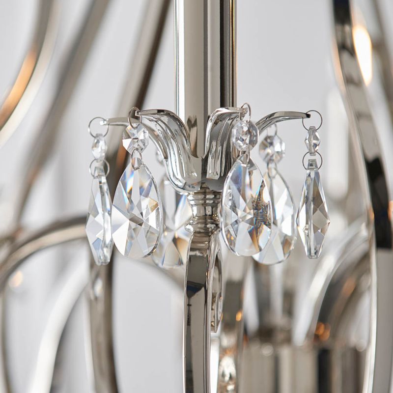 - Oksana - Polished Nickel 12 Light Chandelier with Crystal Endon-UL1P12N - Oksana - Polished Nickel 12 Light Chandelier with Crystal