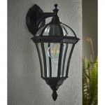 Drayton - Black Downlight Lantern Wall Lamp with Clear Glass  Drayton - Black Downlight Lantern Wall Lamp with Clear Glass