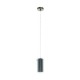 Ceiling Lights - Pinto Textil - Grey Fabric & Clear Glass Single Pendant Eglo-99285 - Pinto Textil - Grey Fabric & Clear Glass Single Pendant