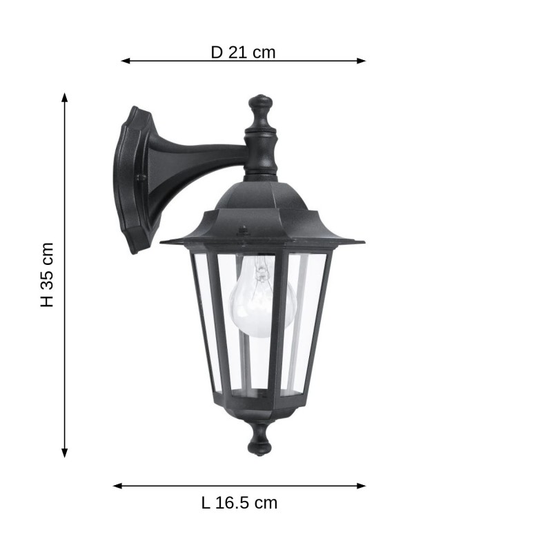 Eglo-22467 - Laterna 4 - Traditional Black Downlight Wall Lamp