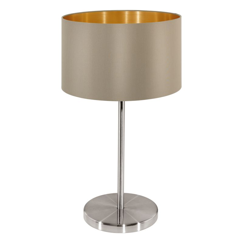 Eglo-31629 - Maserlo - Taupe & Gold with Nickel Table Lamp