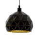 Eglo-33345 - Roccaforte - Black and Gold Small Single Pendant