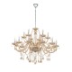 Eglo-39095 - Basilano - Crystal Amber with Chrome 18 Light Chandelier
